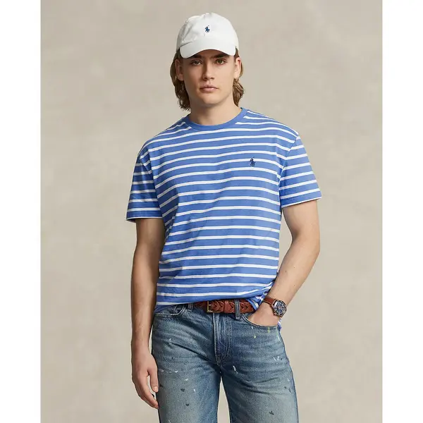 Image of Striped Cotton T-Shirt in Regular Fit