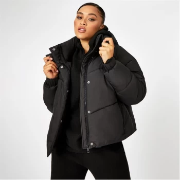 Image of Jack Wills Eco Cropped Puffer Jacket - Black