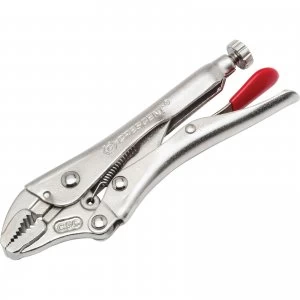 Image of Crescent Curved Jaw Locking Pliers With Wire Cutter 130mm