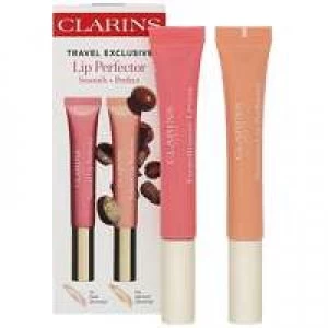 Image of Clarins Gifts and Sets Instant Light Natural Lip Perfector Duo 01 Rose Shimmer and 02 Apricot Shimmer