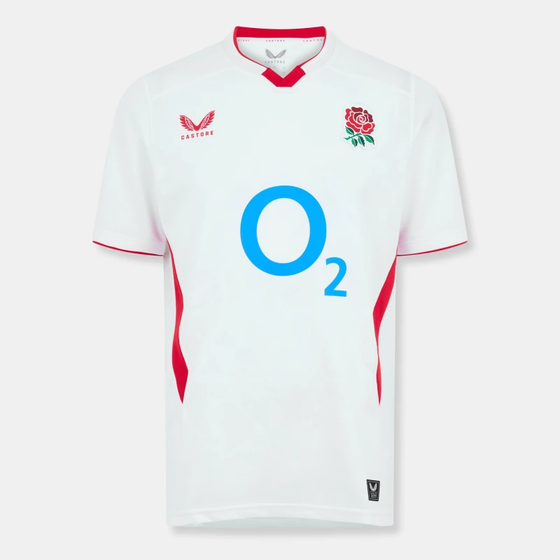 Image of Castore England Rugby Home Shirt 2025 Mens White/Red male S