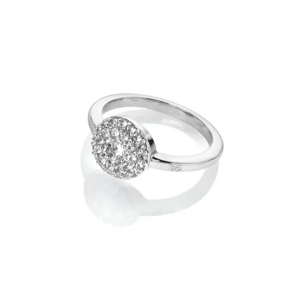 Image of Hot Diamonds Sterling Silver White Topaz Forever Ring DR245/P Size: Si