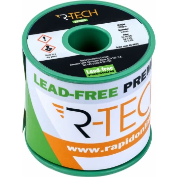 Image of 856873 Premium Lead-Free Solder 18SWG 1.2mm 0.5kg Reel - R-tech