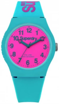 Image of Superdry Ladies Teal Blue Silicone Strap Watch