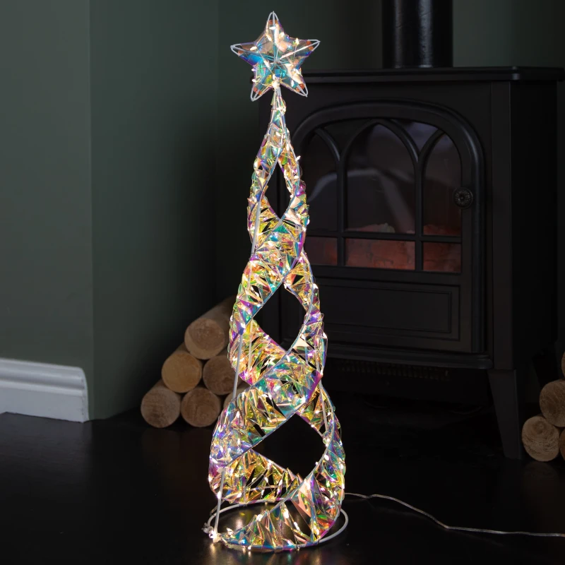 Image of 60cm Light up Iridescent Christmas Starbelisk Decoration with Warm White LEDs