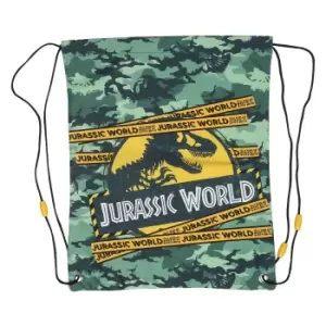 Image of Jurassic World Boys Logo Drawstring Bag (One Size) (Forest Green/Yellow)