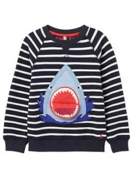 Image of Joules Toddler Boys Ventura Shark Sweat Top - Navy