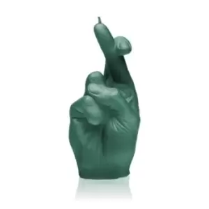 Image of Hand CRS Fingers Crossed Candle &ndash; Aligator Green