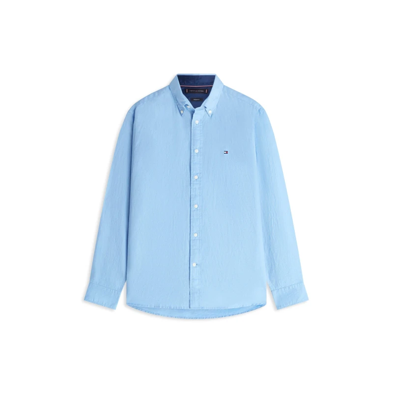 Image of Tommy Hilfiger Tommy Linen LS Shirt Sn63 Cloudy Blue male S