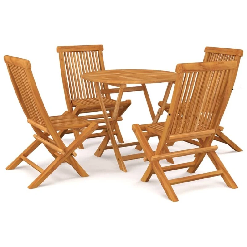 Image of VIDAXL 5 Piece Garden Dining Set Solid Teak Wood Vidaxl 8720286227152