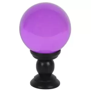Image of Purple Large Crystal Ball on Wooden Stand