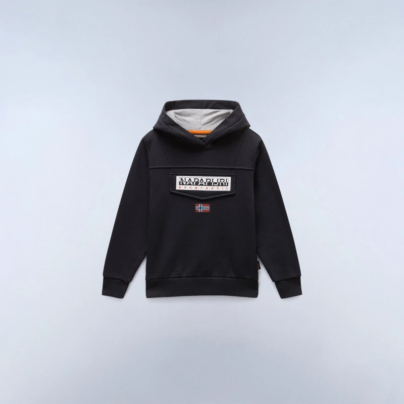 Image of Napapijri Kids Burgee Pull Over Hoodie Black 041 male 8Y