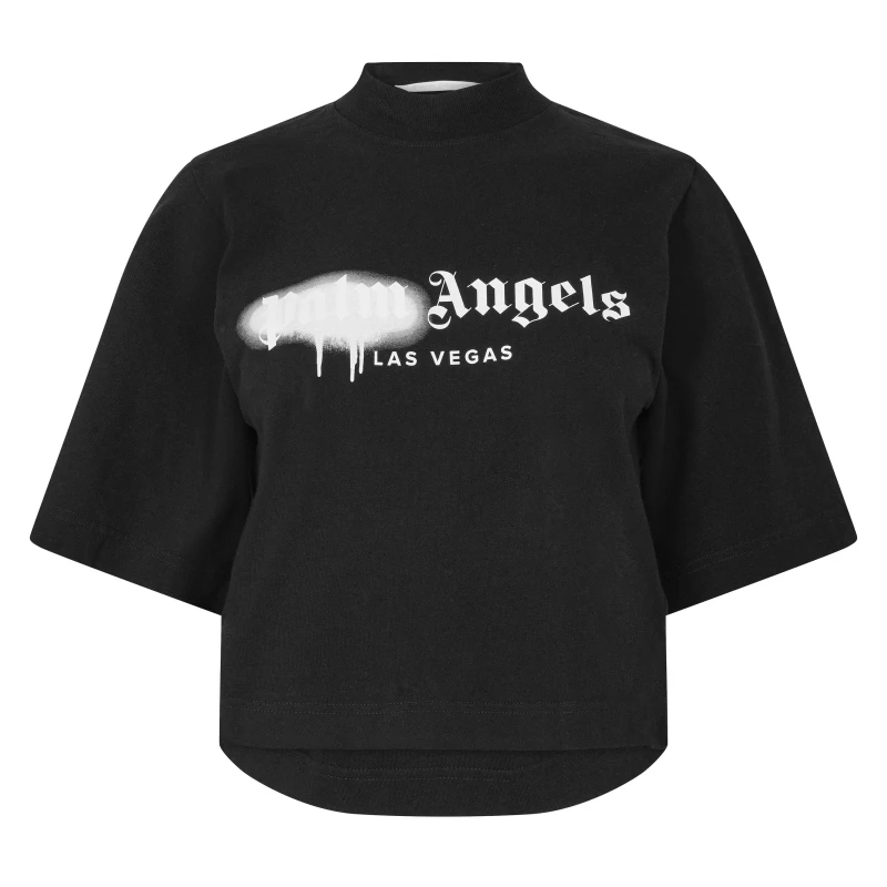 Image of PALM ANGELS Womens Milano Cropped T-Shirt Regular Fit T-Shirts 8 (XS) Multi 65557999310