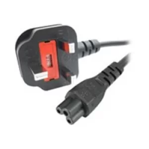 Image of StarTech 2m Laptop Power Cord 3 Slot For UK Bs 1363 To C5 Clover Leaf Power Cable Lead