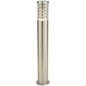 Image of Loops - Outdoor Garden Bollard Light 80cm Brushed Steel 9W Outside Path Lamp Post IP44