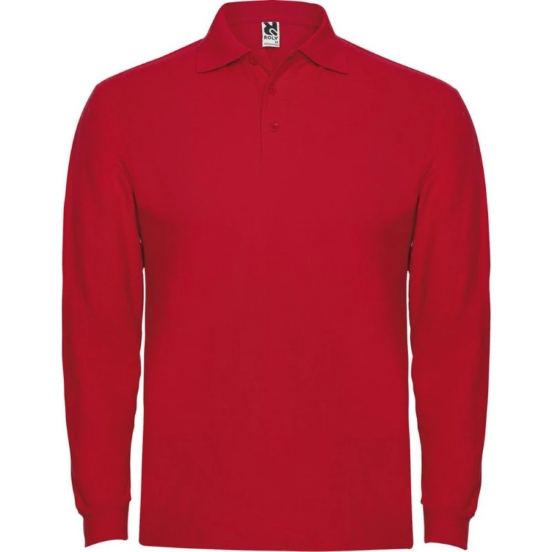 Image of ROLY ROLY Men Estrella Long-Sleeved Polo Shirt in Red Size: Small Red S Male 5063470828548