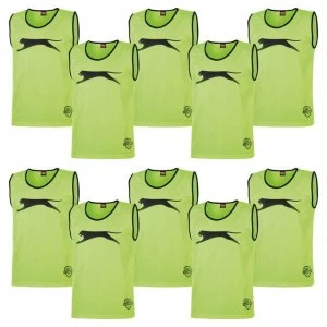 Image of Slazenger 10 Pack Mesh Hi Viz Training Bibs Youths - Green