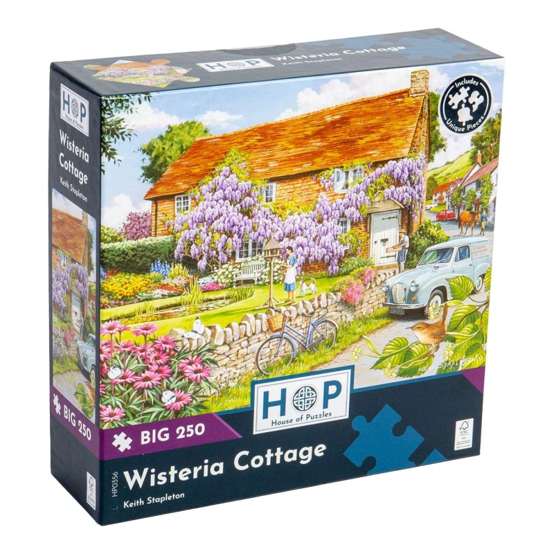 Image of The House Of Puzzles Wisteria Cottage, BIG 250 Piece Jigsaw Puzzle Multi unisex