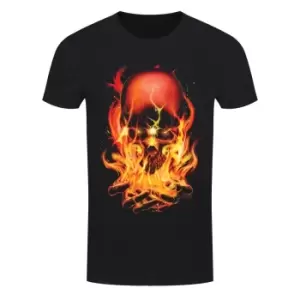 Image of Requiem Collective Mens Hellfire T-Shirt (S) (Black/Orange)