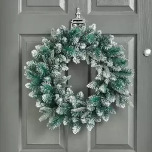 Image of 50Cm Green & Silver Effect Bluemont Fir Christmas Wreath