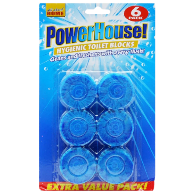 Image of PowerHouse Hygienic Blue Toilet Blocks a 6 Pack PWH-768202