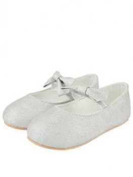 Image of Monsoon Baby Girls Everly Silver Shimmer Walker - Silver, Size 5 Younger