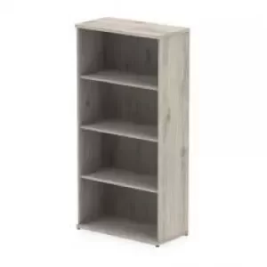 Image of Trexus Office High Bookcase 800x400x1600mm 3 Shelves Grey Oak Ref
