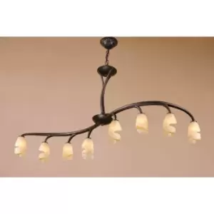 Image of Semi-Flushmount Forest 8 Bulbs G9 Bar, brown/black oxidized