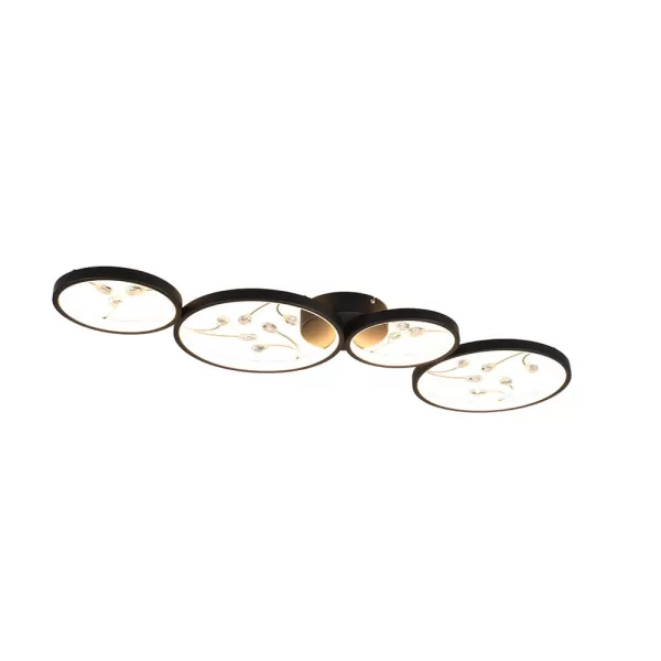 Image of Groovy Modern 37W LED Semi Flush Light Black Matt 3000K