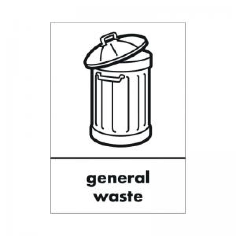 Image of A5 Sign Self Adhesive General Waste (Pack of 5) Y7321004