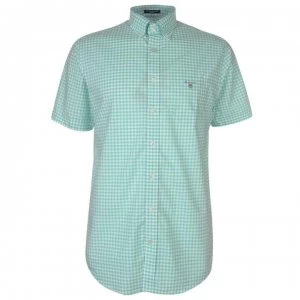 Image of Gant Gant Short Sleeve Pop Colour Gingham Shirt Mens - Green 355