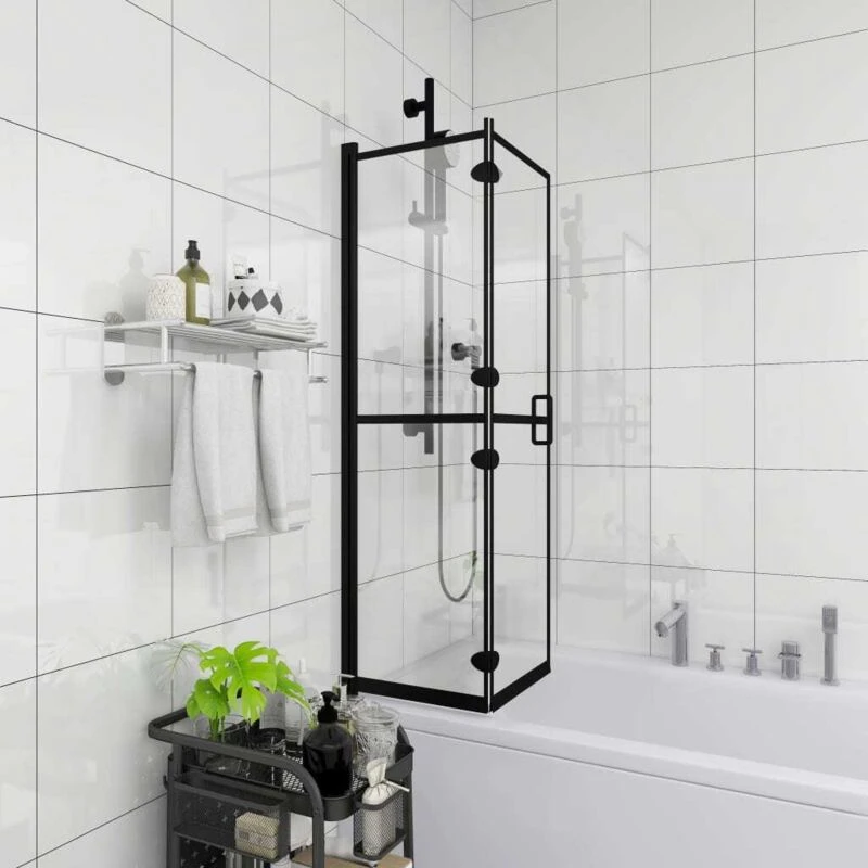 Image of VIDAXL Folding Shower Enclosure esg 80x140cm Black Vidaxl 8720286416327