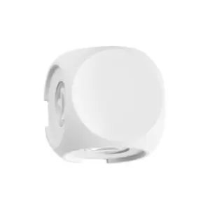 Image of Netlighting Merano Chambly 4 Light Outdoor Flush Wall Lamp Sandy White Aluminium