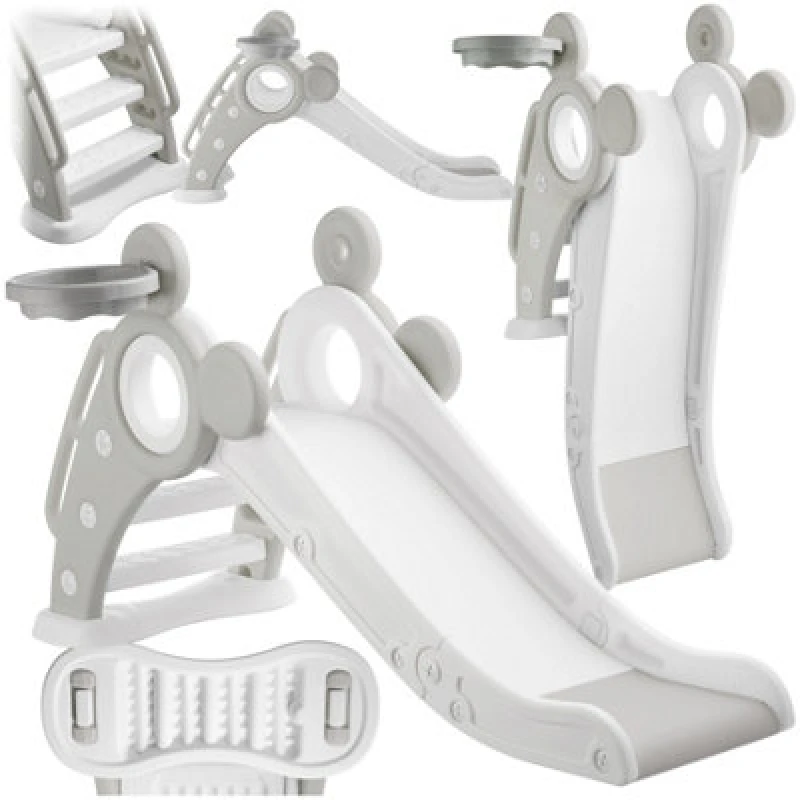 Image of Tectake Slide Joy - With Basketball Hoop, Foldable, Indoor And Outdoor Use, Load Capacity 50 Kg - Grey