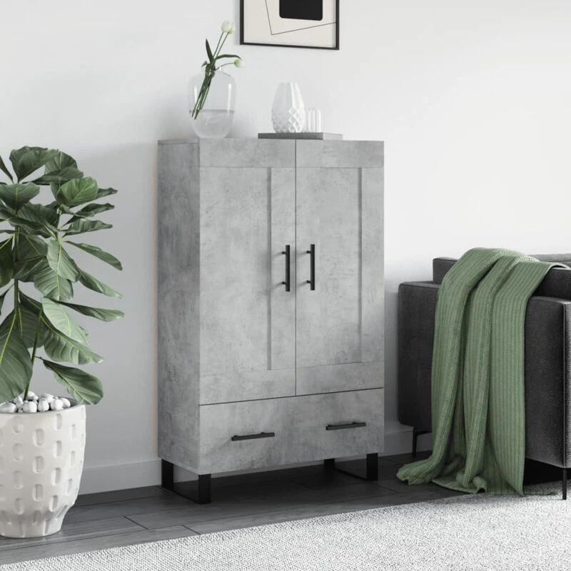 Image of Vidaxl Highboard Concrete Grey 69.5X31X115cm Engineered Wood, Grey 830352