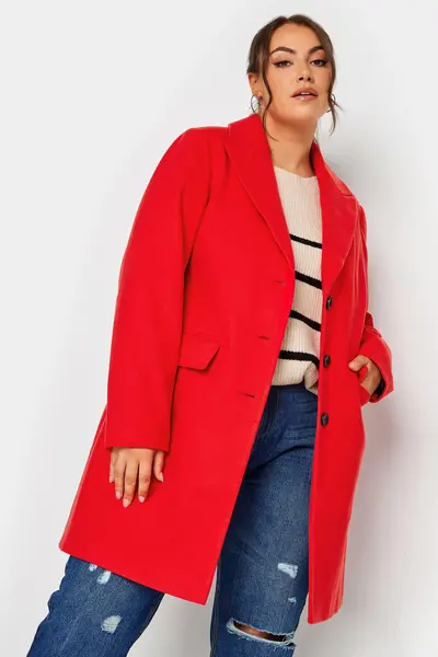 Image of Yours Midi Formal Coat Red