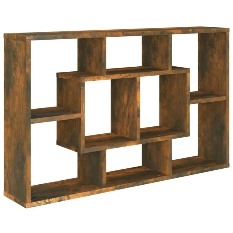 Image of Vidaxl Wall Shelf Smoked Oak 85X16X52.5cm Engineered Wood, Brown 820460
