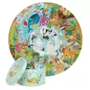 Image of Boppi 150 Piece Round Jigsaw Puzzle - Animals Around The World