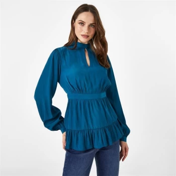 Image of Biba BIBA Bohemian Long Sleeve Top - Teal
