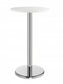 Image of Pisa Circular Poseur Table With Round Chrome Base 800mm - White