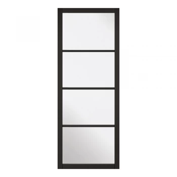 Image of LPD Soho Black Primed Glazed Internal Door - 1981mm x 762mm (78 inch x 30 inch)