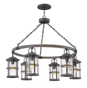 Image of Hinkley Lakehouse Outdoor Pendant Ceiling Light Aged Zinc with Driftwood Grey, IP44