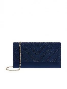 Image of Monsoon Hannah Heatseal Occasion Clutch Bag - Navy
