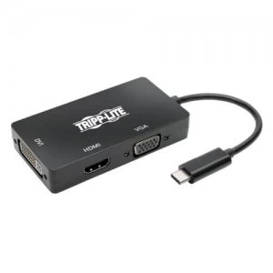 Image of Tripp Lite USB C Multiport Adapter 4K HDMI DVI and VGA HDCP Black