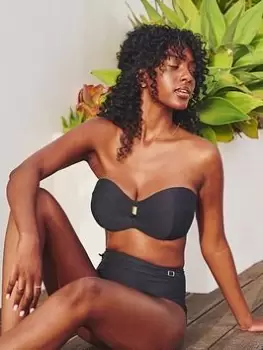 Image of Panache Marianna Bandeau Bikini, Black, Size 36F, Women