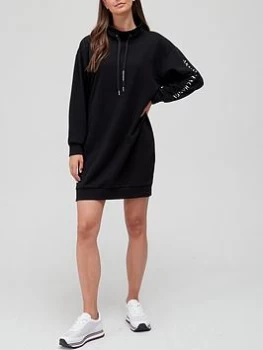 Image of Armani Exchange Embellished Arm Jersey Sweater Dress Black Size M Women