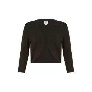 Image of Yumi Black Knitted Curve Bolero - Black