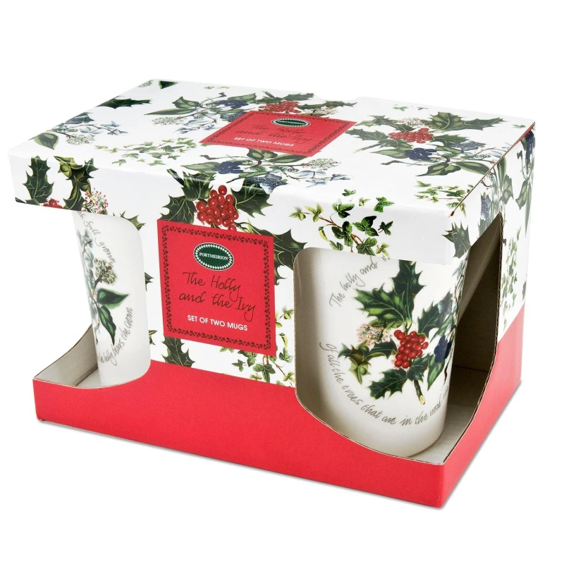 Image of Portmeirion Holly and Ivy The Holly and the Ivy Set of 2 Mugs Green unisex One Size
