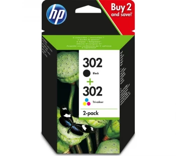 Image of HP 302 Black and Tri Colour Ink Cartridges