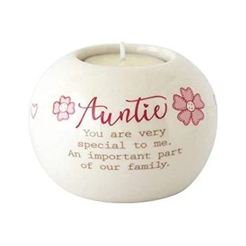 Image of Said with sentiment Ceramic Tealight Candle Holder - Auntie